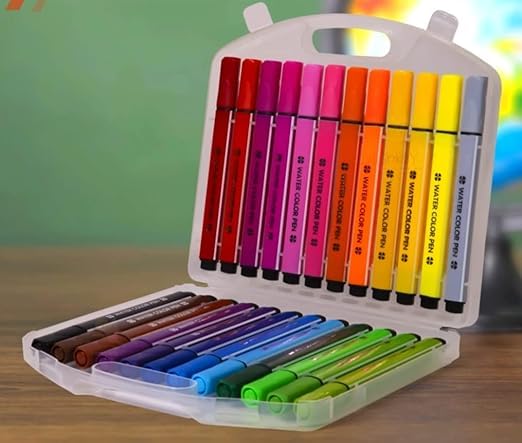 PULSBERY Colorful Washable Water Color Pen Set for Paint & Design - 24 Pcs Color Marker For Kids Triangle Shaped Color Pencils (Set of 24, Multicolor) (B0B1ZSM6RP) Amazon Price History, Amazon Price Tracker