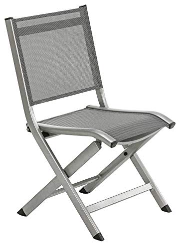 Dehner Chaise Pliante Chicago, Environ 88 x 57,5 x 48,5 cm, Aluminium/Plastique, Gris