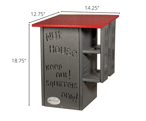 Jcs Wildlife Cardinal Red And Gray Ultimate Squirrel House Nesting Box - A Perfect Playground And House For Your Squirrels - Squirrel Nesting Box - Made In The Usa #TOP4