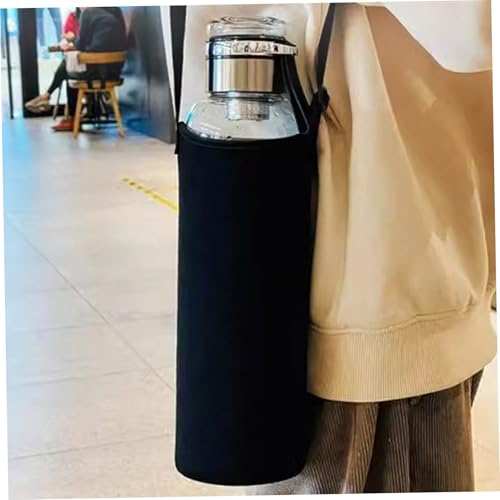 Botella de agua de vidrio de 2 litros con infusor para té y oficina 3