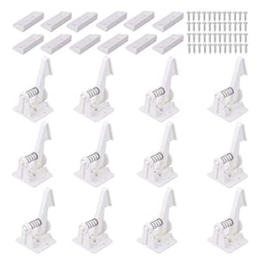Vmaisi 12 Pack Cabinet Locks Child Safety Latches – Baby Proofing Cabinets Drawer Lock with Adhesive Easy Installation – No Drilling or Extra Screws (White)