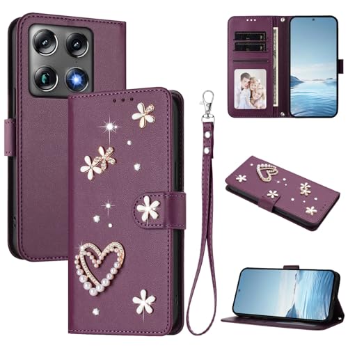 �X�}�z�P�[�X �Ή��@�� for Motorola Edge 70 Fusion �������[�h�y�J�[�h�z���_�[�t�����z �t���b�v�J�o�[ �}�O�l�b�g�o�b�N�� �L�b�N�X�^���h�z Violet