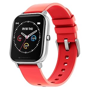 ZEBRONICS FIT920CH Smart Watch with 3.5cm (1.4″) Display 30Days Standby, Music Control, Customizable Faces,IP67 Rating, Pedometer, Multi Sports Mode, SpO2, BP & HR Monitor (Red Starp)