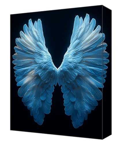 Peinture Numéro Adulte Aile Ange Kit Complet de Loisirs Créatifs et Toile Acrylique 50x70cm
