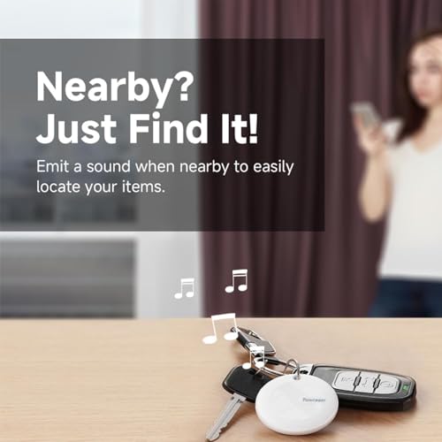 Vanyuei トラッカータグ Android用 Google認定キーファインダー Samsung用アイテムロケーター Google Find My Deviceアプリ対応 鍵/ペット用のスマートトラッキングタグ (ホワイト)