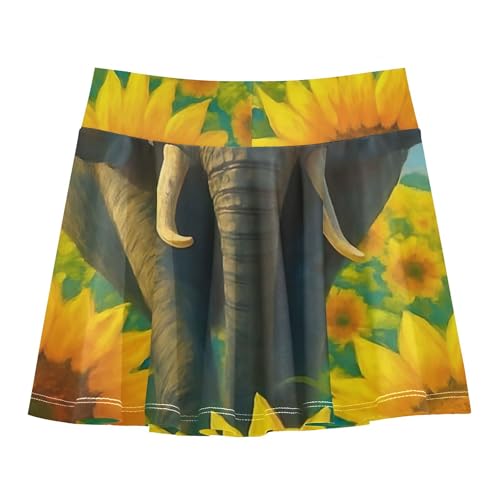 Tennis Skirts for Kids Elephant Vintage Sunflower Girls' Shorts Athletic Skorts Children Butterfly Skirt 4t2
