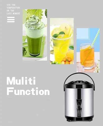 Dispensador de bebidas aislado de acero inoxidable con grifo, termo ideal para bebidas frías y calientes para café, té, jugo, leche y cerveza, perfecto para fiestas y catering