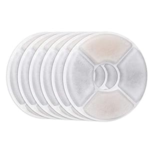 Wonder Creature Cat Water Fountain Filter Replacement for Stainless Steel Top Cat Fountain, 6 Carbon Filters Pack