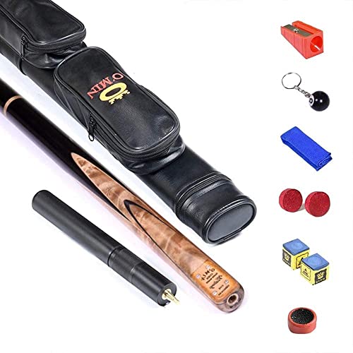 Tacó de billar 3/4 madera arce 57in con extensión y estuche miniatura 1