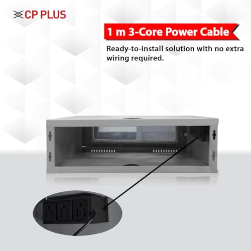 Image of CP PLUS CCTV Compact CCTV /DVR /NVR Racks /Cabinet Box /Network Rack /Server Rack /CCTV Camera Box(350x350) with Acrylic Glass Door & Cable Entry - CRCA Steel Cabinet - CP-HA-RK3535VW-2U-TP