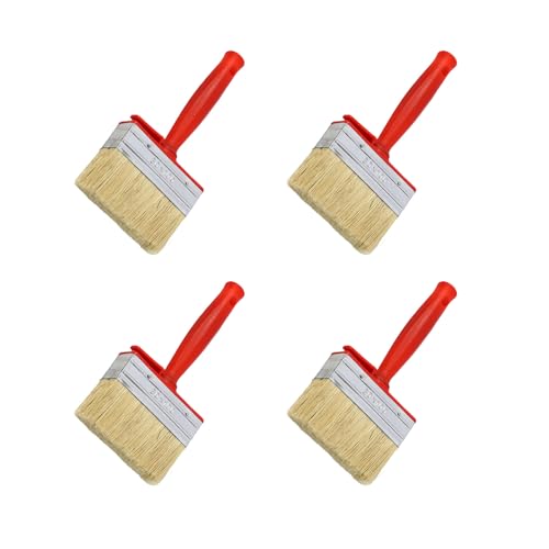 Juego de 4 pinceles de revestimiento multiusos con cerdas naturales, adecuados para paredes, cubiertas, muebles, uso diario