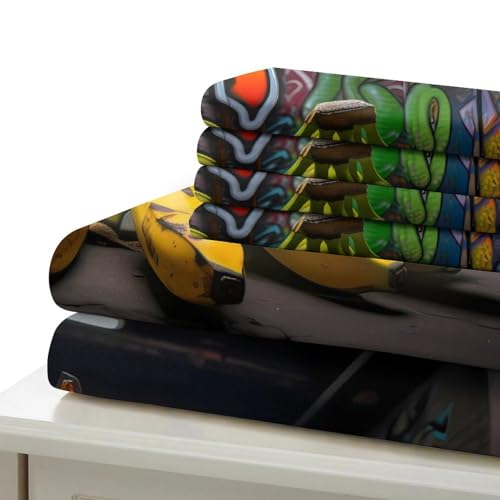 Linge de lit imprimé 3D bananes housse couette respirante single
