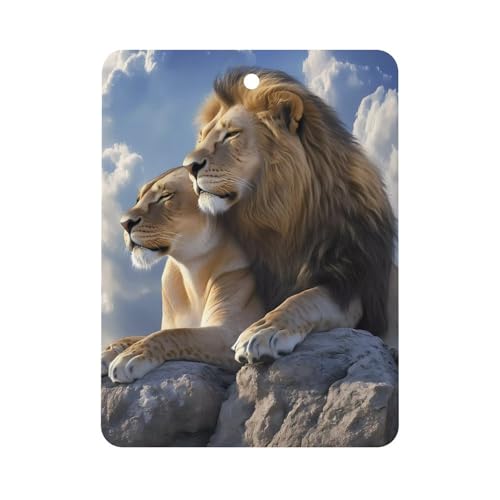 Animal Lion Love Car Air Freshener Hanging Aromatherapy Tablets for Car Accessories Square