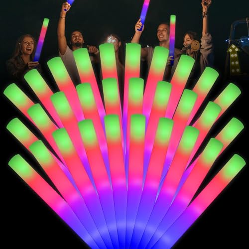 YQXTOOEL 111 varillas luminosas para niños, caja fuerte, luz LED, espuma suave, accesorios para fiestas con colores mixtos, para actividades en interiores y exteriores, fiestas nocturnas, eventos