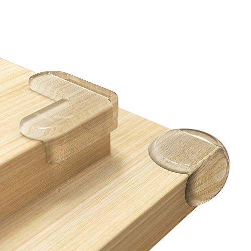 CalMyotis Corner Protector, Baby Proofing Corner Guards, Soft and Transparent, 100% Covered Adhesive, Improved Tasteless Corner Covers for Furniture Sharp Corner