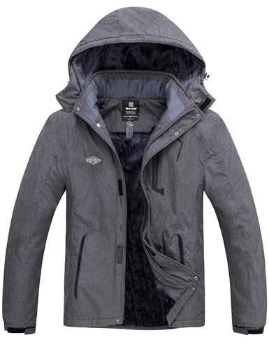 Image of Wantdo Men's Mountain Waterproof Ski Jacket Windproof Rain Jacket Winter Warm Hooded Coat
