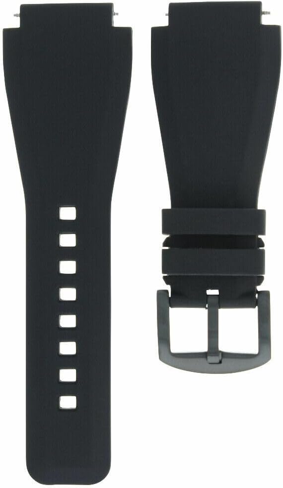 Ewatchparts 24mm Rubber Diver Watch Band Strap Compatible With Bell Ross BR01-BR03 With Pvd Buckle