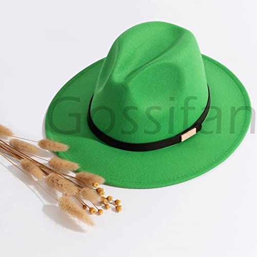 Image of Fedora Hats for Men Wide Brim Panama Hat with Classic Belt