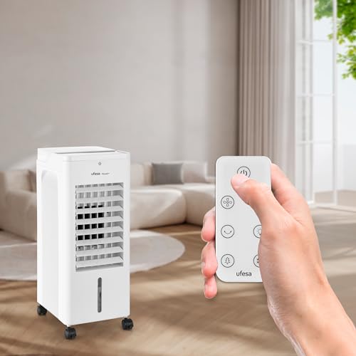 Ufesa Nuuk+ Climatizador Evaporativo, 65W, Función Fría, Ionizado y Ventilador, 3 Velocidades, 3 Modos, Panel Táctil, Depósito de 6L, Temporizador 12h, Filtro Lavable, Mando a Distancia - imagen 6