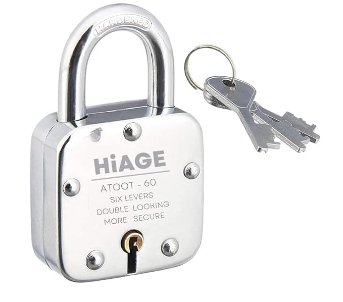 Image of Smart Shophar Brass and Steel Hiage Atoot Padlock 45 MM Silver, Pack of 5 with Keys /Multipurpose Hardened Shackle Padlock for Door, Gate, Shutter and Home /Drill Resistant Body
