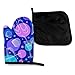 Produktbild HGFK Blue Dot Beach Holiday Sommer Mikrowelle Ofenhandschuhe und Topflappen Abdeckungssatz Wärmeisolierung Decke Matte Pad Fäustlinge Handschuh Backen Pizza Barbecue Grillzubehör Home Kitchen Decor