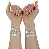 Victoris Team Bride Tattoo Junggesellinnenabschied JGA Bridesmaid Henna Gold Accessoire (Silber)