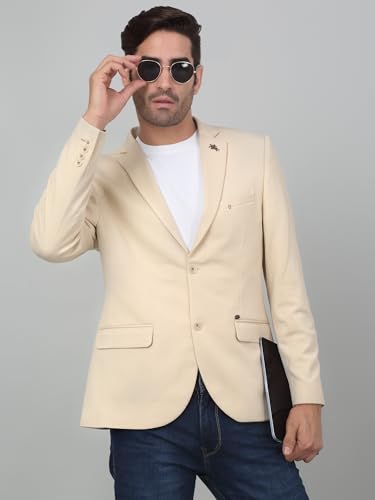 Image of Cantabil Self Design Full Sleeves Notch Lapel Casual Blazer for Men | Casual Blazer for Men | Men Blazer for Casual (P MBZC00057)