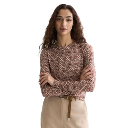 Scotch & Soda All Over Printed Slim Fit LS T-Shirt Camiseta, Azulejos Flor Doeskin U256, XL para Mujer