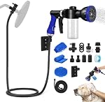 Ensemble de pulvérisateur de buse de douche pour chien avec métal 3-Way Détergent de douche & 6.6 Ft long tuyau, Vaporisateur de robinet pour bras de douche Easy Robinet Pup Pet Baignoire Kit de tuyau avec métal 3-Way Divers & 6.6 Ft long tuyau, robinet de baignoire pour le spectacle