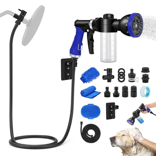 Dog Shower Hose Kit with 3-Way Diverter & 6.6 ft Hose