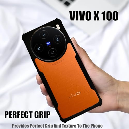 Image of AIBEX Crystal Clear Back Cover Case for Vivo X100 5G | 360 Degree Protection | Shock Proof Design | Transparent Back Cover Case (PC & TPU, Black Bumper)