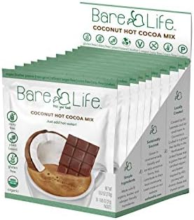 Bare Life: Dairy Free Coconut Hot Cocoa Mix (10 Pack) 0.95 Oz | Gluten Free, Vegan, Organic, Plant Based, Paleo, Soy Free, Corn Free, Lactose Free, Refined Sugar Free Hot Chocolate