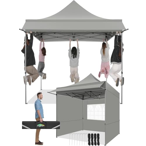 Image of COBIZI 10x20 Pop Up Canopy Tent,Heavy Duty Canopy(Gray Gray No Sidewalls)