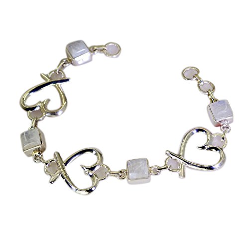 Bracelet argent sterling 925 véritable et pierre de lune femme