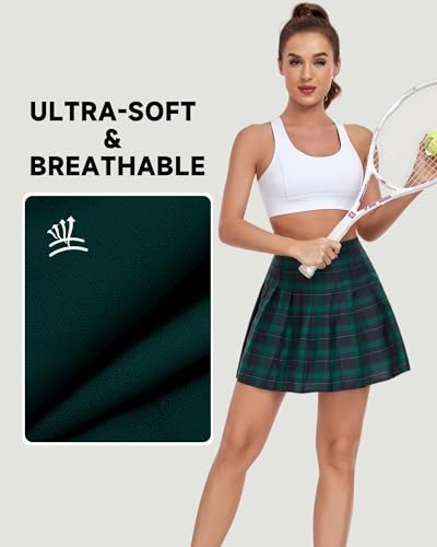 Image of Girls Pleated Skirts Tennis Skirt with Shorts High Waisted Mini Skort | Side Zipper, A-Line Cut,Stretchy Back Elastic Waistband, Athletic Golf Skorts, Uniform, Casual, Festival Outfit
