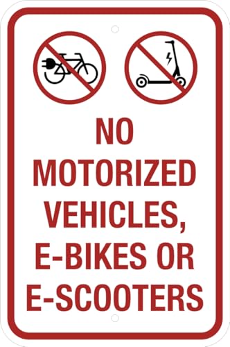 No E-Bikes or E-Scooters - School Sign Metal Sign 8