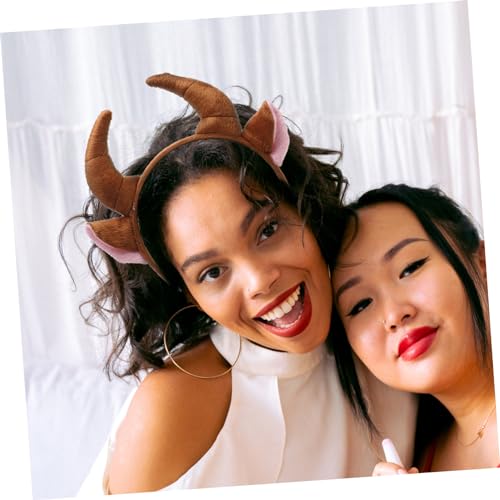 Garneck Plüsch Ochsen-Kostüm Mit Horn-Stirnband – Tierohren Kopfbedeckung Für Kostümpartys Cosplay Und Karneval – Ideal Für Stier Und Gnu Hörner Fans