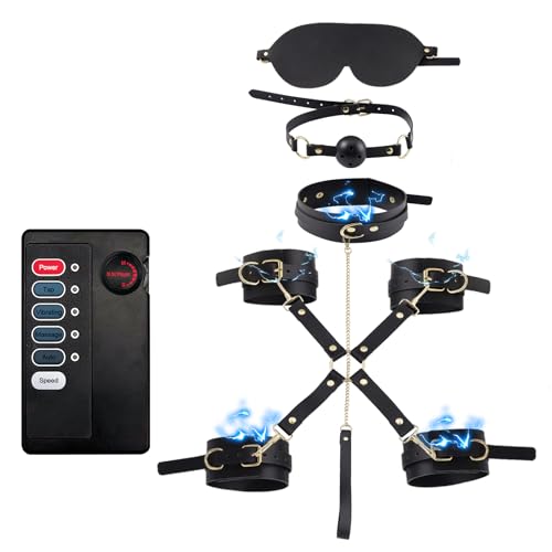 Elektroschock Halsband Sex Toyset für Paar Set Extrem Fesselsatz BDSM Bondage Set Fesseln Handschellen Sexspiele Fesseln Extrem Fesselset Sex Spielzeug Paare Frauen Männer Erotisches