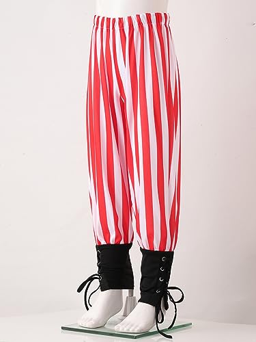 Kids Boys Pirate Pants Medieval Viking Navigator Trousers Halloween Party Gothic Striped Trousers2