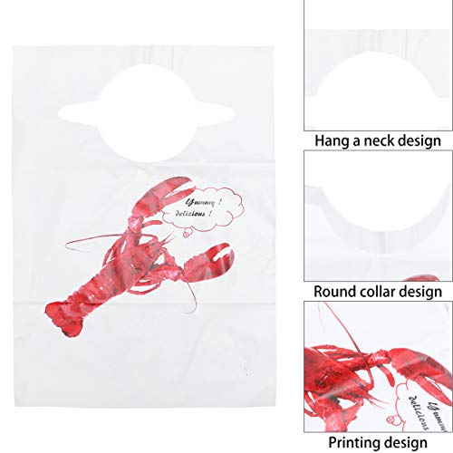 Scicalife 100 babadores descartáveis de plástico lagosta, babadores de lagosta, babadores para banqu