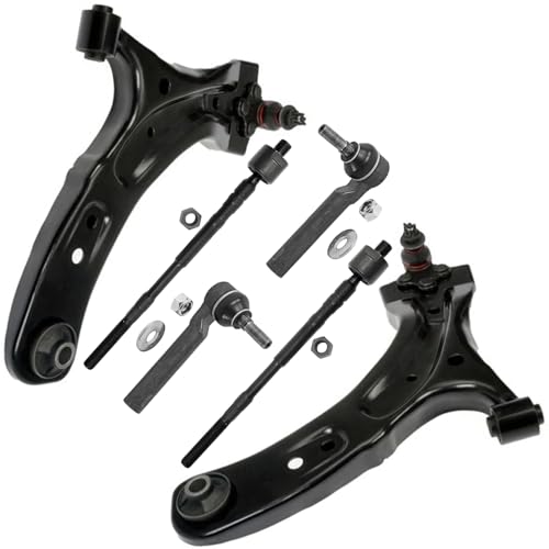 Image of Detroit Axle - 6pc Front End Control Arms Kit for 2017 2018 2019 Subaru Impreza, 2 Lower Control Arms with Ball Joint 4 Inner Outer Tie Rods Replacement