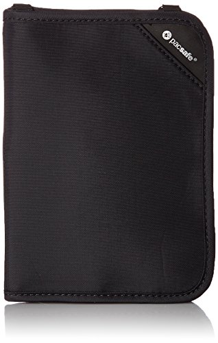 Pacsafe Rfidsafe V150 Anti-Theft RFID Blocking Compact Passport Wallet, Black, One Size