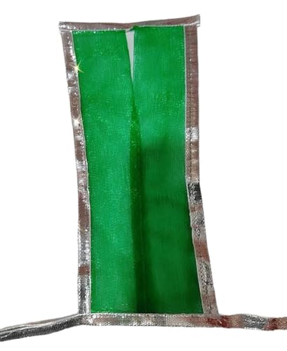 Image of Partish Laddu Gopal Dress with Mukut and Patka l Ladoo Gopal Dress l Bal Gopal l Kanha Ji Thakur Ji Heavy Dress Size 0 1 2 3 4 5 6 7 8 (Green+White, Size 2)