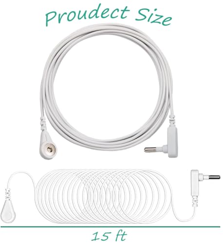 Image of Grounding Cord for Grounding Products Universal Grounding Wire 15ft White Replacement Long Grounding Cable for Mat (Cord)