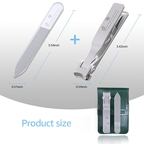 Glamfields Nail Clippers, 17Mm Wide Jaw Opening Toenail Clippers For Seniors Thick Toenails/Ingrown Toenail Treatment, Heavy Duty Fingernail Clipper For Manicure, Pedicure, Men & Women Big(Silver) #TOP7