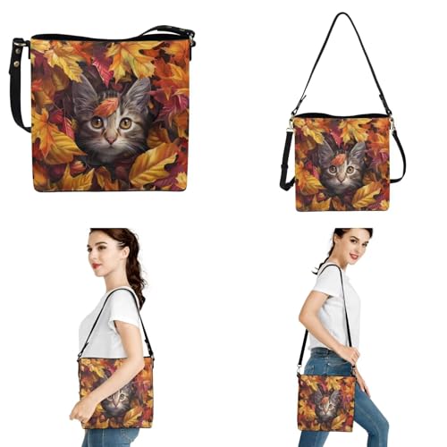 Image of HUGS IDEA Leather Purses and Handbag for Women Bucket Bag with Wrist Wallet 2 Packs