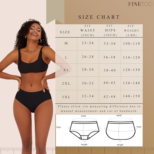 FINETOO Women\'s High Waisted Seamless Underwear Full Coverage Brief Ladies No Show Panties Sexy Lingerie Regular&Plus Size(M) - Thumbnail 6