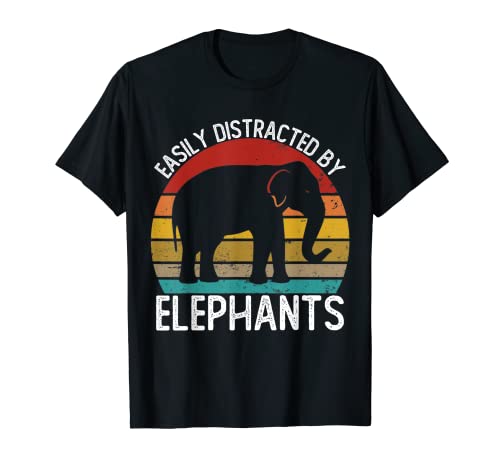 Camisas fácilmente distraídas por elefantes Vintage Elephant Camiseta