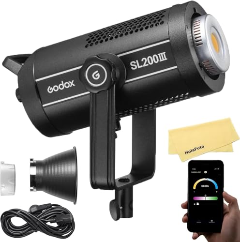 Godox SL200 III SL200III �f�C���C�g LED �r�f�I���C�g�A215W 5600±200K 95600Lux@1M CRI 96+ TLCI 97+ Bowens �}�E���g�A�����C�g�A8��FX���ʁA0-100% �̖��邳�A�A�v������