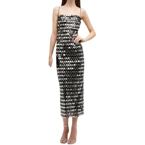 Robe à paillettes multicolores femme sans bretelles style chic